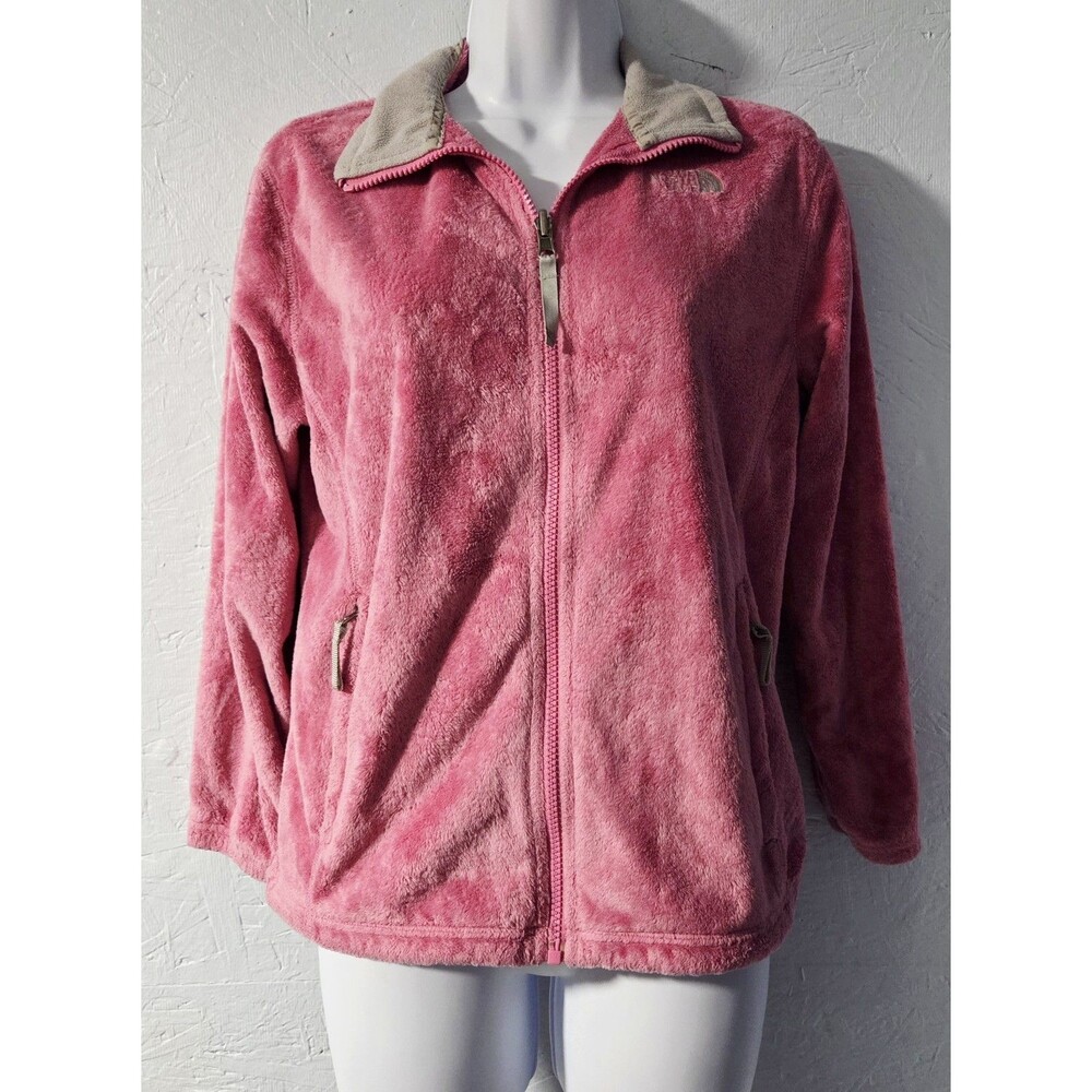 Girls' The North Face Pink Fuzzy Zip-Up Jacket - L